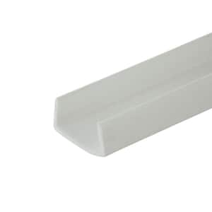 3/8 in. D x 3/4 in. W x 72 in. L White Styrene Plastic U-Channel Moulding Fits 3/4 in. Board, (10-Pack)