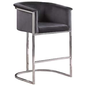 Lexie 36 in. H Gray/Silver Bar Stools (Set of 2)
