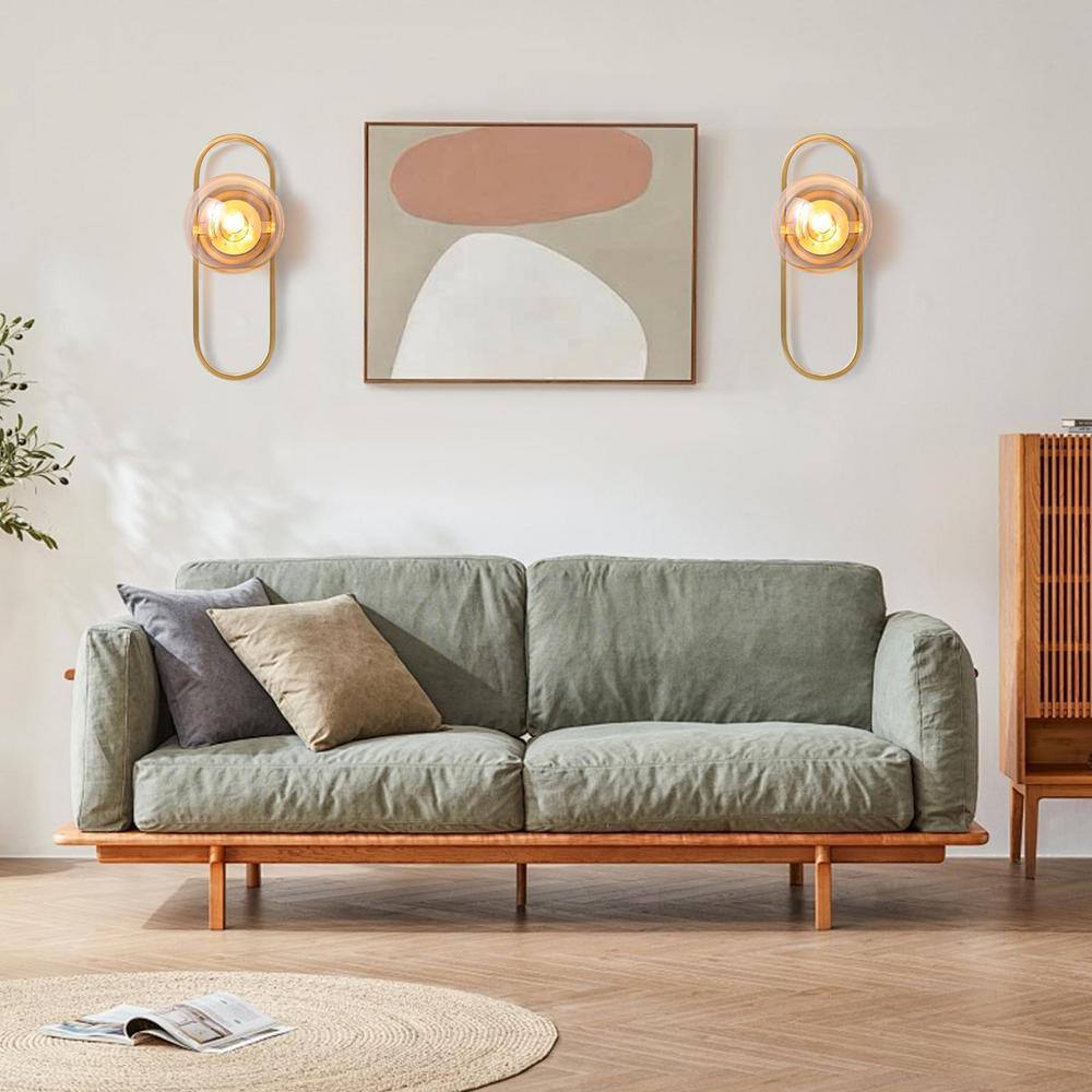 Modern Gold Metal Sconce with Clear Glass Globe Shade