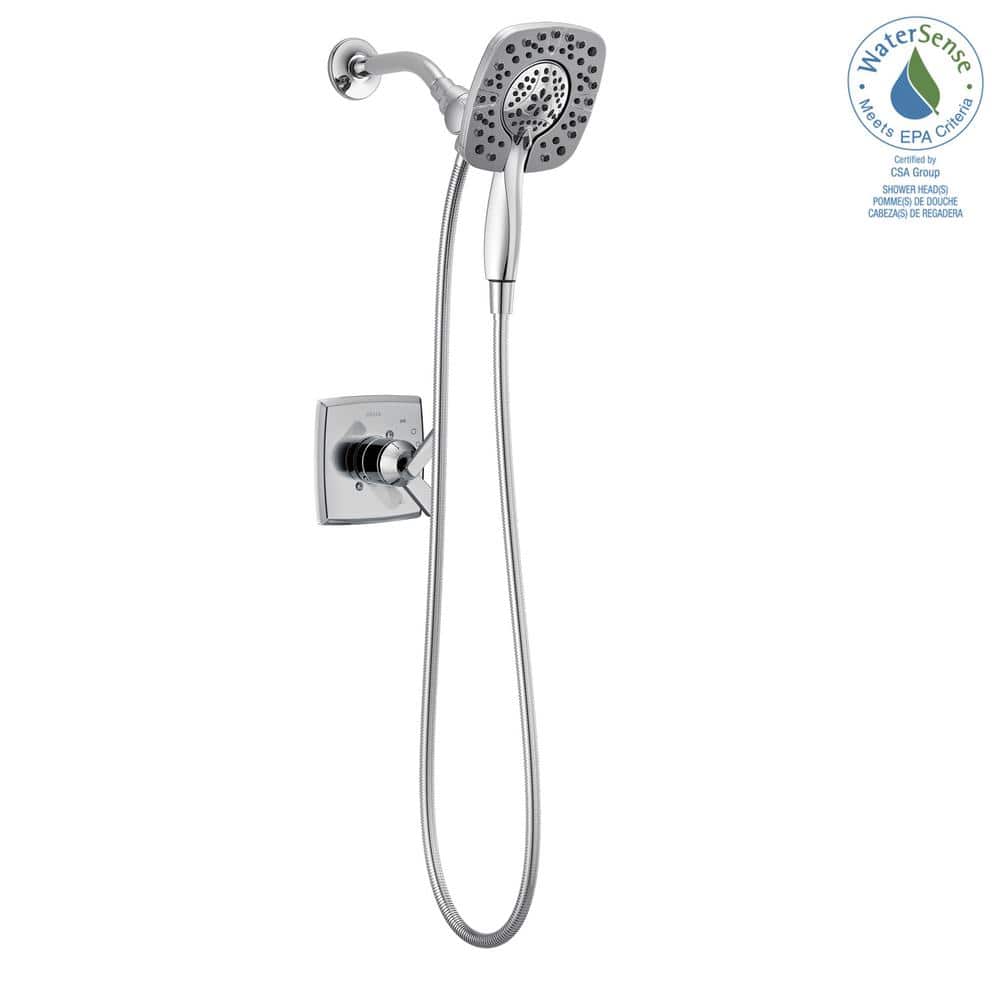 Chrome Dual-Function Handheld Shower Faucet Set with Pulse