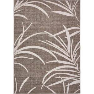 Outdoor Botanical Orlando Brown 7 ft. 1 in. x 10 ft. Area Rug
