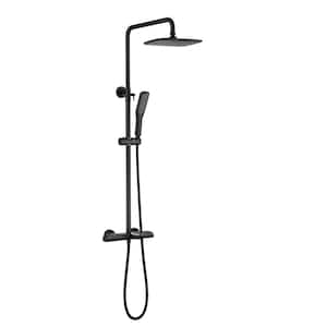2-Spray with 1.5 GPM Shower System with Shower Head and Handheld Shower in Matte Black