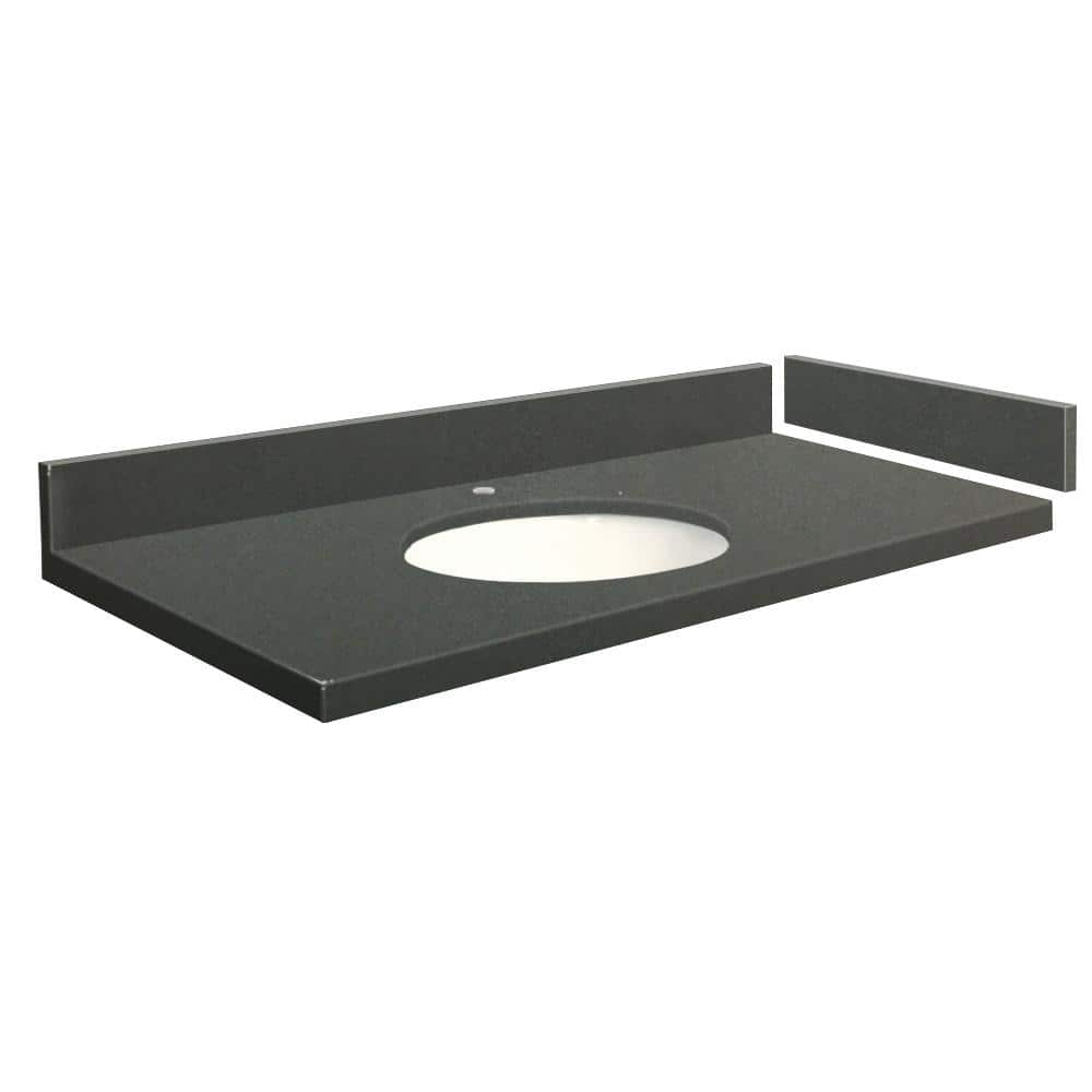 UPC 608197311598 product image for 30.5 in. W x 22.25 in. D Quartz Vanity Top in Urban Grey with Single Hole White  | upcitemdb.com