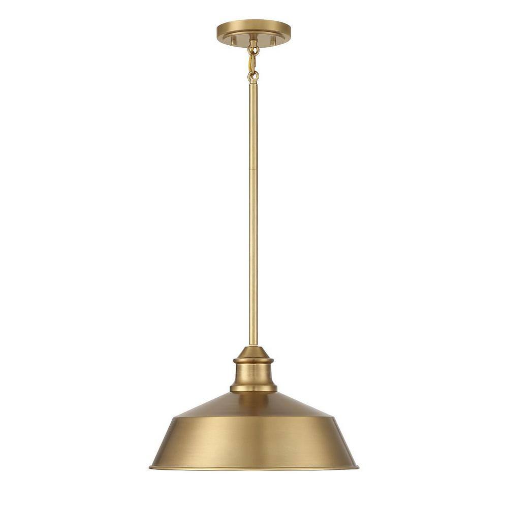 Vintage Industrial Brass Bowl 1-Light Pendant