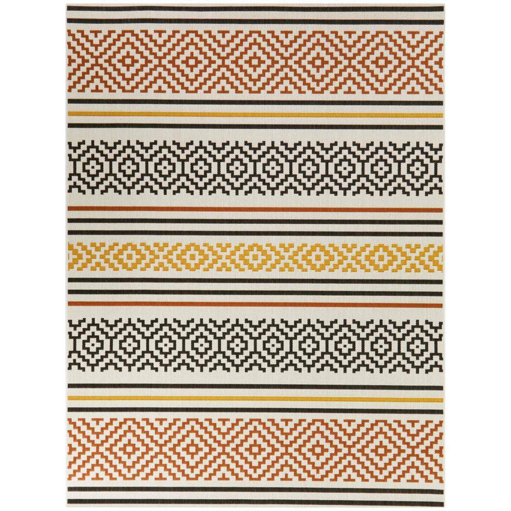 BALTA Alain Orange 5 ft. 3 in. x 7 ft. Trellis Indoor/Outdoor Area Rug ...