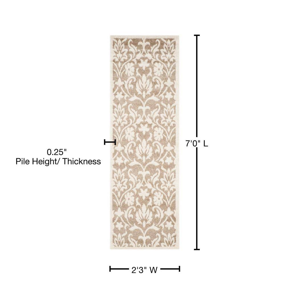 Wheat & Beige Easy-Care Synthetic Runner Rug, 2'3" x 7'