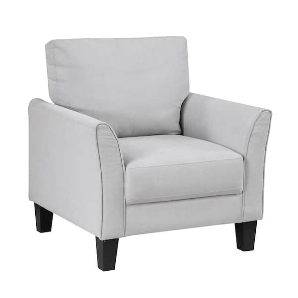 Tesoro Gray Textured Fabric Upholstery Arm Chair