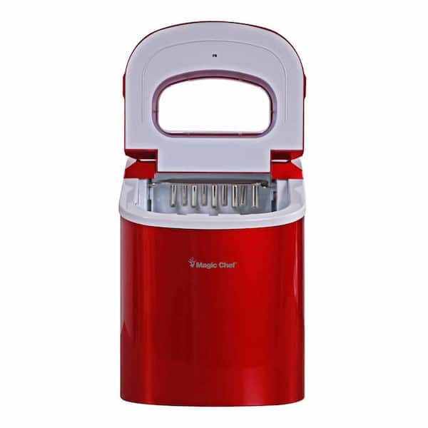 Magic Chef Mcim22r Portable Countertop Ice Cube Maker Machine With Scooper  Making 27 Pounds Per Day For Home Table Top Counters, Red (stainless Steel)  : Target