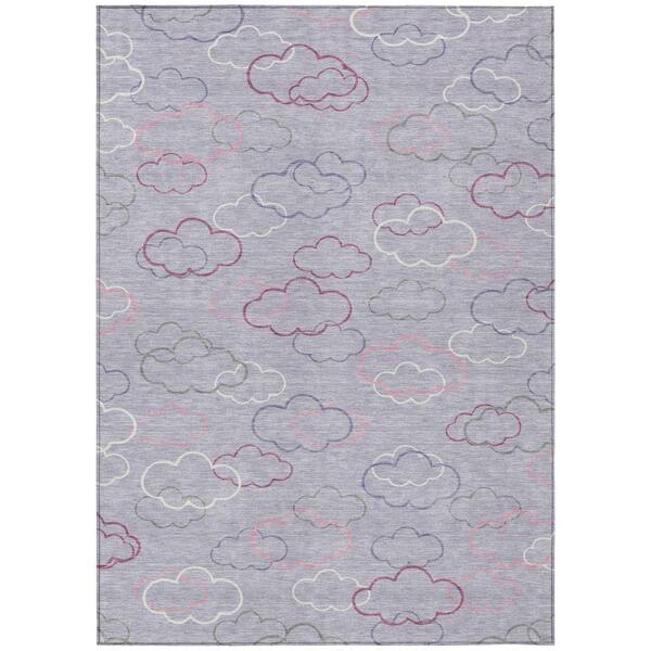 Chantille Machine Washable Indoor/Outdoor Abstract ACN2508 Lavender 8 ft. x 10 ft. Area Rug