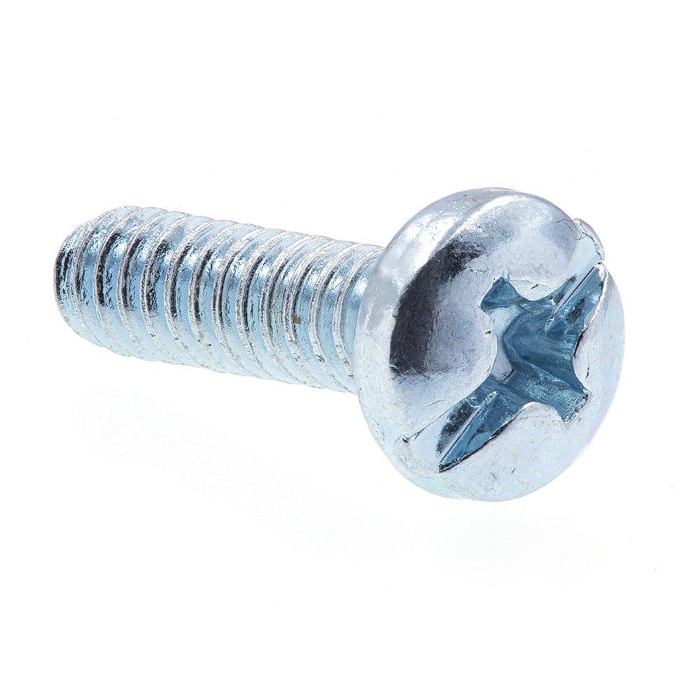 Prime-Line #6-32 x 1/2 in. Zinc Plated Steel Phillips/Slotted Combination  Drive Pan Head Machine Screws (100-Pack) 9008623 The Home Depot
