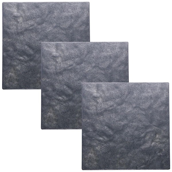 3 Pack 15.75 in. x 15.75 in. x 0.8 in. Rubber Stepping Stones Outdoor Garden Walkway Recycled Paving Stones Pavers