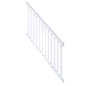6 ft. Aluminum Deck Railing Stair Kit with Wide Pickets in White for 36 in. high system