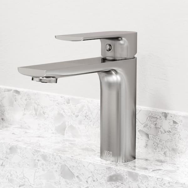 VIGO Davidson Single Handle Single-Hole Bathroom Faucet in Brushed Nickel