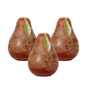 4.5" Caramel Timber Pear Candles (Set of 3)