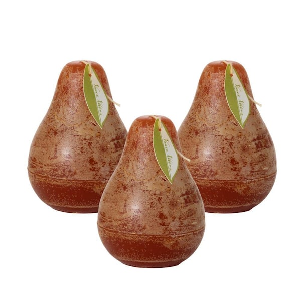 Vance Kitira 4.5" Caramel Timber Pear Candles (Set of 3)