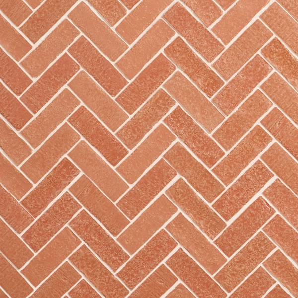 Creston Canyon Red 12.72 in. x 13.53 in. Herringbone Matte Porcelain Mosaic Floor and Wall Tile (1.19 Sq. Ft. / Each)