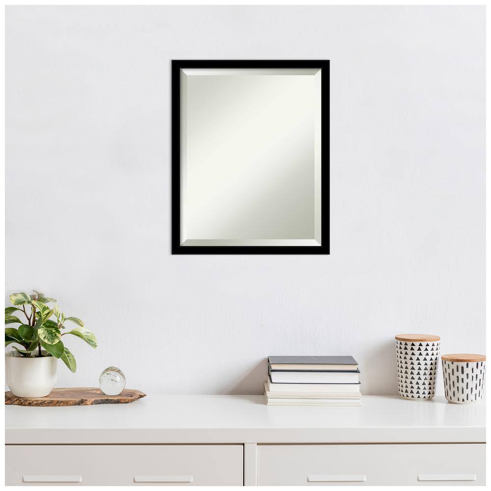 Jet Black Rectangular Framed Wall Mirror 17.38 x 21.38 Inches