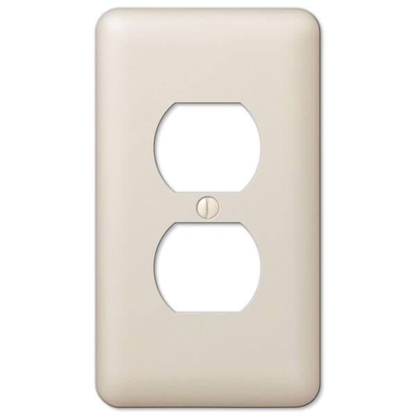 Hampton Bay Declan Almond 1Gang Duplex Outlet Steel Wall Plate (2Pack