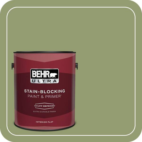 BEHR ULTRA 1 gal. #PPU11-04 Alamosa Green Extra Durable Flat Interior Paint & Primer