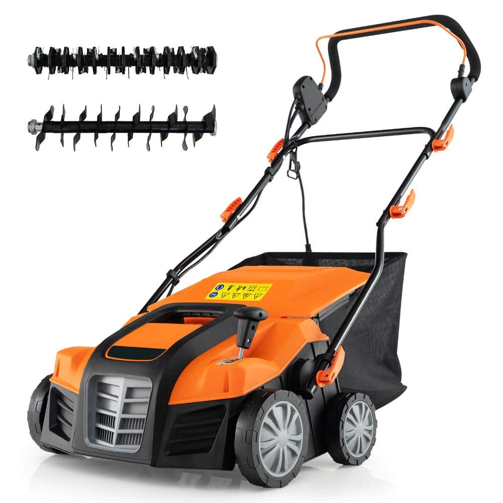 16 in. 15 Amp 2-in-1 Electric Lawn Dethatcher and Scarifier 16 in. with 14.5 Gal. Collection Bag, Orange price history on PriceWatchPro