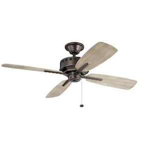 Eads Patio 52 in. Outdoor Olde Bronze Downrod Mount Ceiling Fan with Pull Chain for Patios or Porches