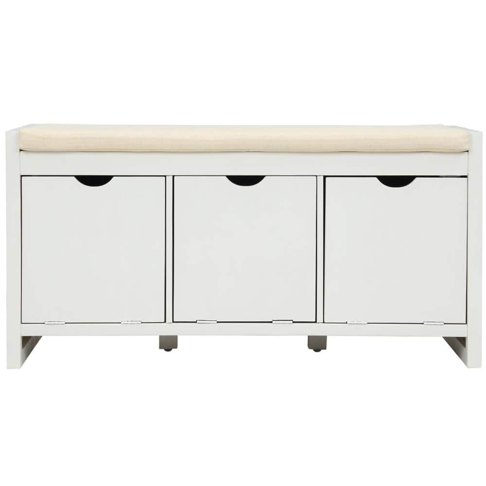 Sobuy white 2025 storage bench