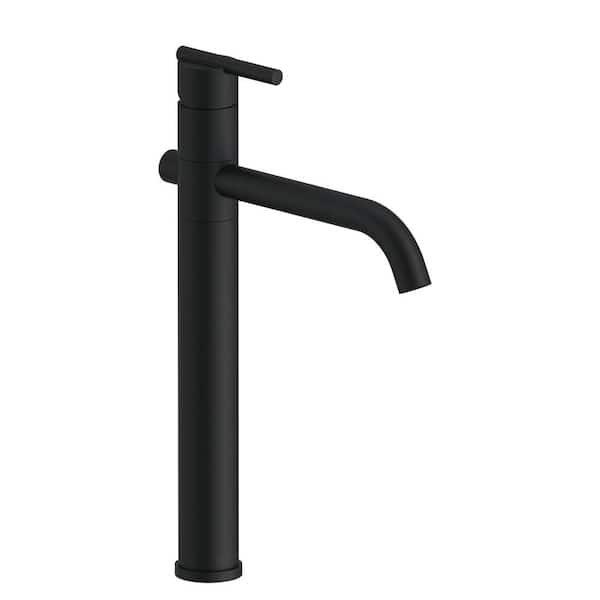 Gerber Parma Single-Handle Vessel Sink Faucet 1.2 GPM with Metal Grid Strainer in Satin Black