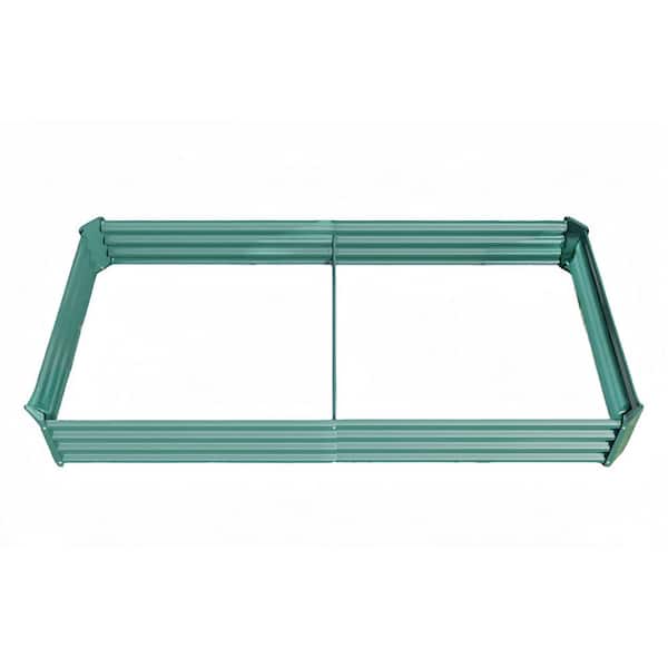 91.34 in. x 44.69 in. x 11.81 in. Rectangle Metal Raised Garden Bed in Green