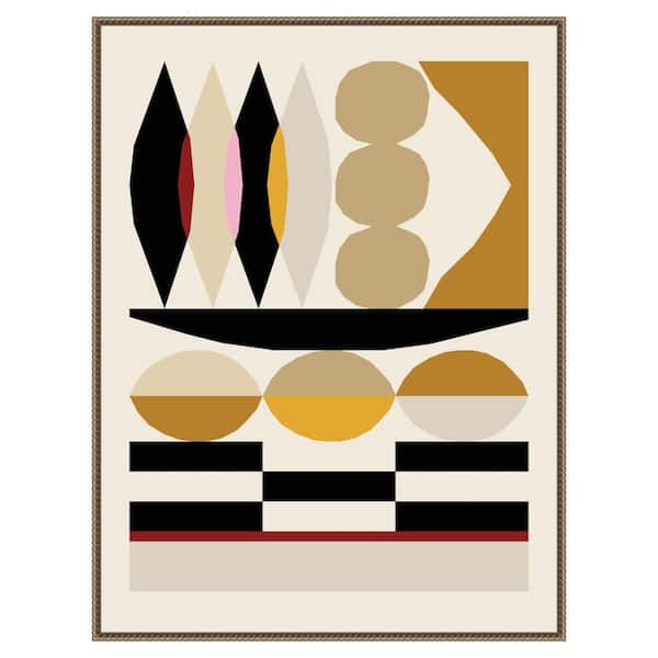 Amanti Art "Abstract composition 25" by Nktn 1-Piece Floater Frame Giclee Abstract Canvas Art Print 42 in. x 32 in.