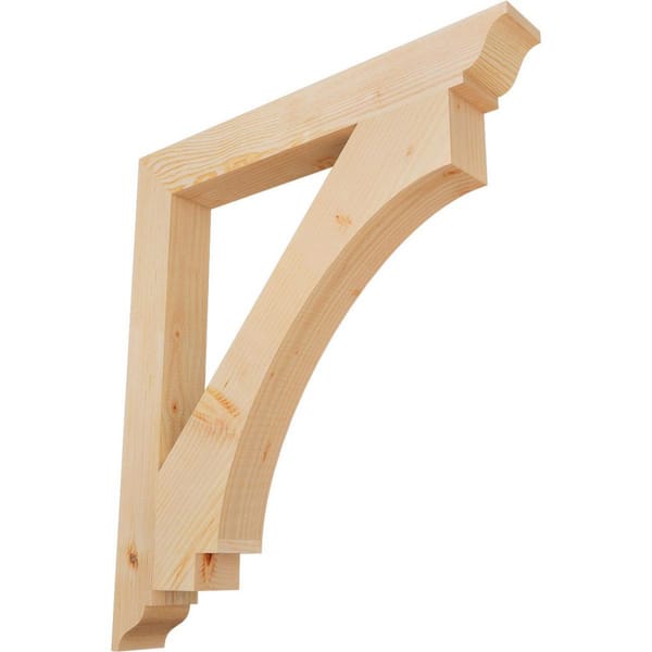 Ekena Millwork 3.5 in. x 36 in. x 32 in. Douglas Fir Imperial Traditional Smooth Bracket