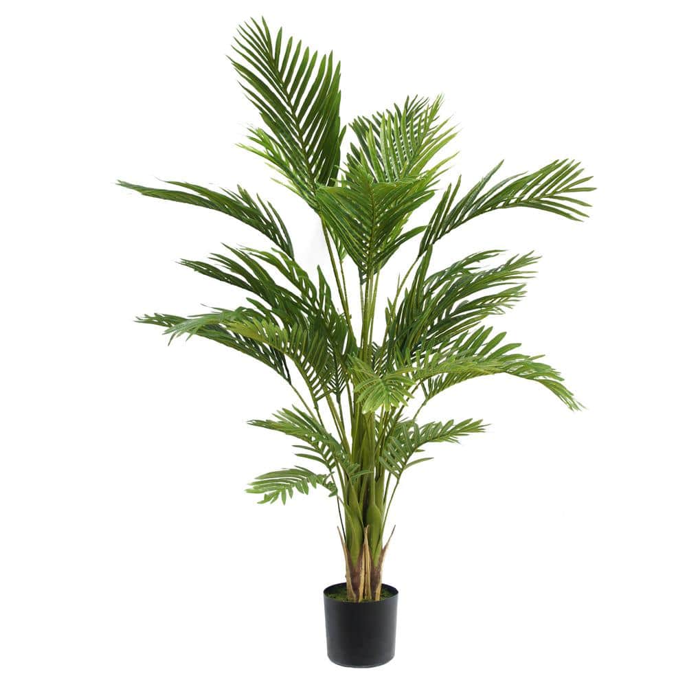 2 ft. Artificial Palm Tree in Pot, Faux Decorative Plant for Indoor and Out