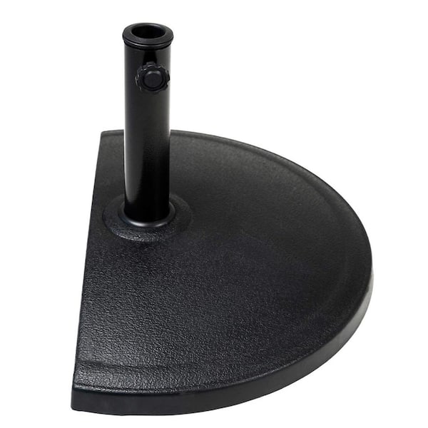 Unbranded 33 lb. Half Round Heavy-Duty Resin Concrete Composite Patio Umbrella Base in Black