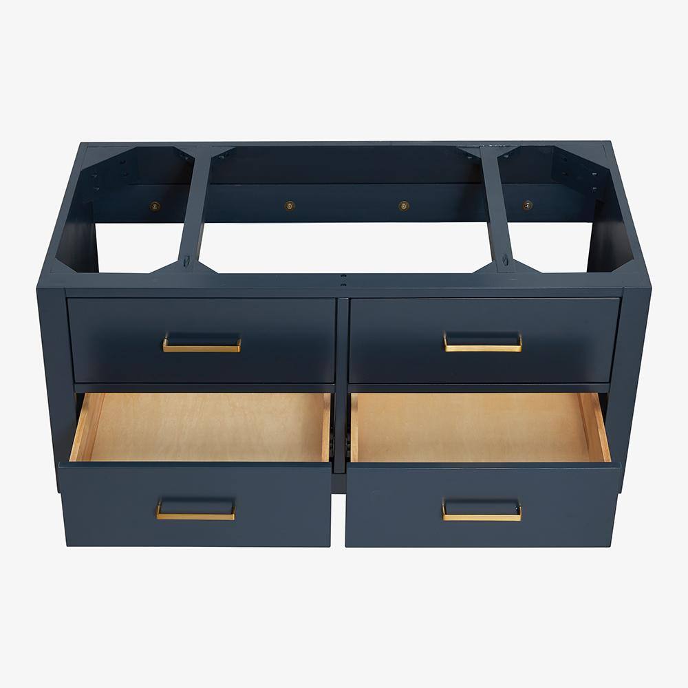 Midnight Blue 42" Single Wall-Mount Vanity with Brass Handles