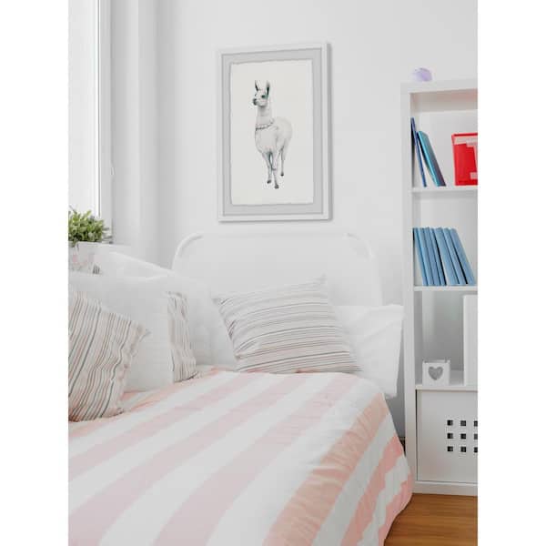 Unbranded 30 in. H x 20 in. W "Flower Fringed Llama" by Marmont Hill Framed Printed Wall Art