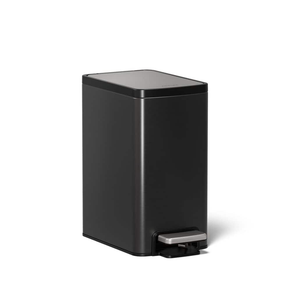 KOHLER 6 l Metal Household Trash Can in Black Stainless 31319-BST