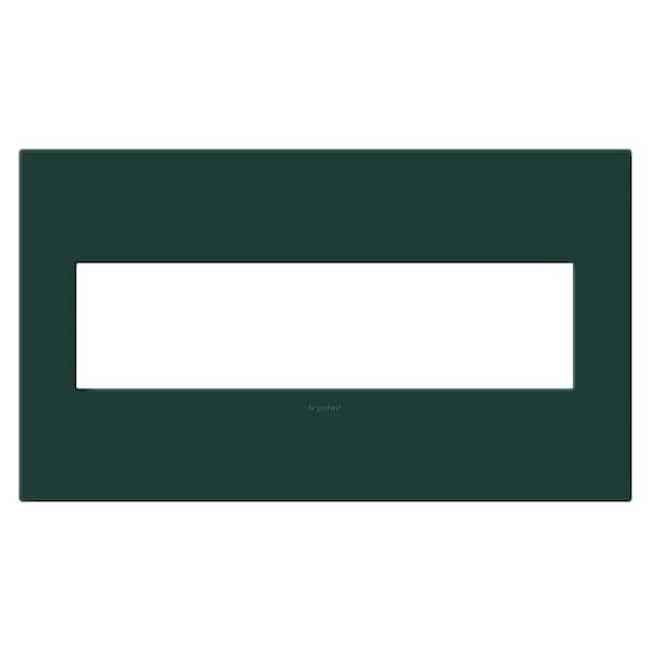 Legrand adorne 4-Gang Decorator/Rocker Plastic Wall Plate with Microban Protection, Evergreen