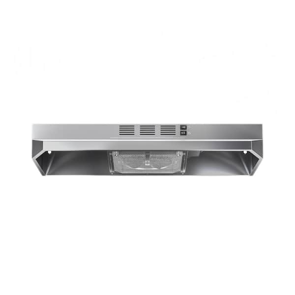 30in. 300 CFM Convertible Under Cabinet Range Hood with LED, Long Term Warranty and 2-Way Venting in Stainless Steel