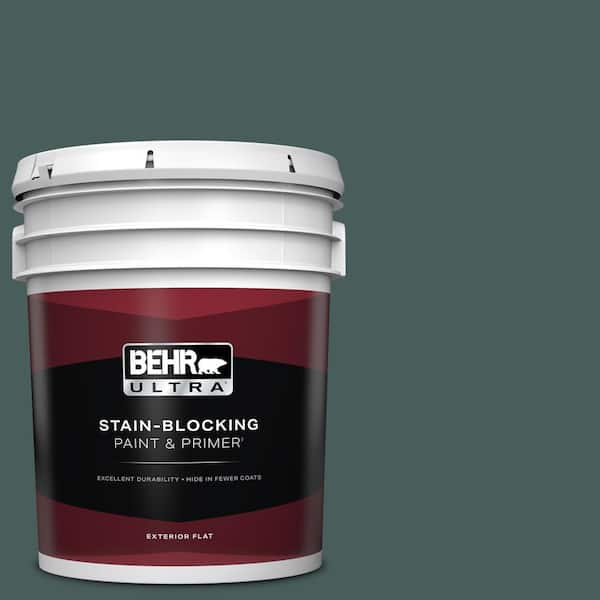 BEHR ULTRA 5 gal. #N430-7 Silken Pine Flat Exterior Paint & Primer