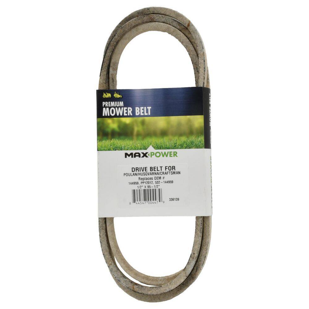 MaxPower Drive Belt for Craftsman, Husqvarna, Poulan Mowers