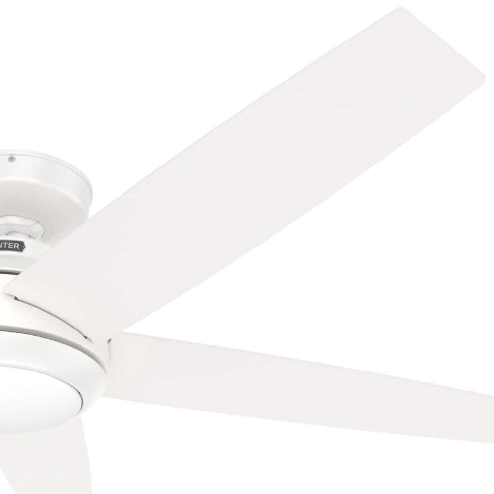 52" Fresh White Metal Ceiling Fan with LED Light and Remote