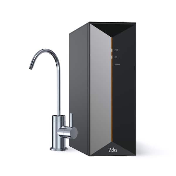 Brio Prism Reverse Osmosis Tank-Less Water Filtration System with Stainless Steel Faucet, 600GPD, 1.5:1 Pure to Drain