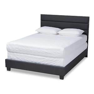 Ansa Dark Gray and Black Queen Bed