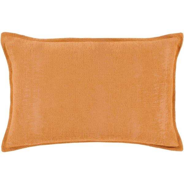 Livabliss Copacete Orange Solid Polyester 13 in. x 19 in. Standard Throw Pillow