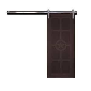 36 in. x 84 in. The Trailblazer Sable Wood Sliding Barn Door with Hardware Kit in Stainless Steel