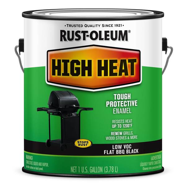 1 gal. High Heat Flat/Matte Bar-B-Que Black Low VOC Enamel Interior/Exterior Paint