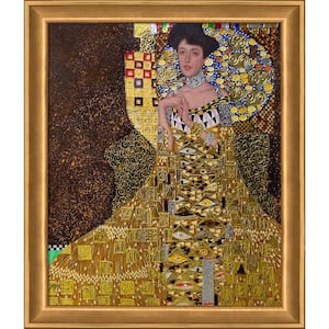 Portrait of Adele Bloch Bauer I by Gustav Klimt Muted Gold Glow Framed People Oil Painting Art Print 24 in. x 28 in.