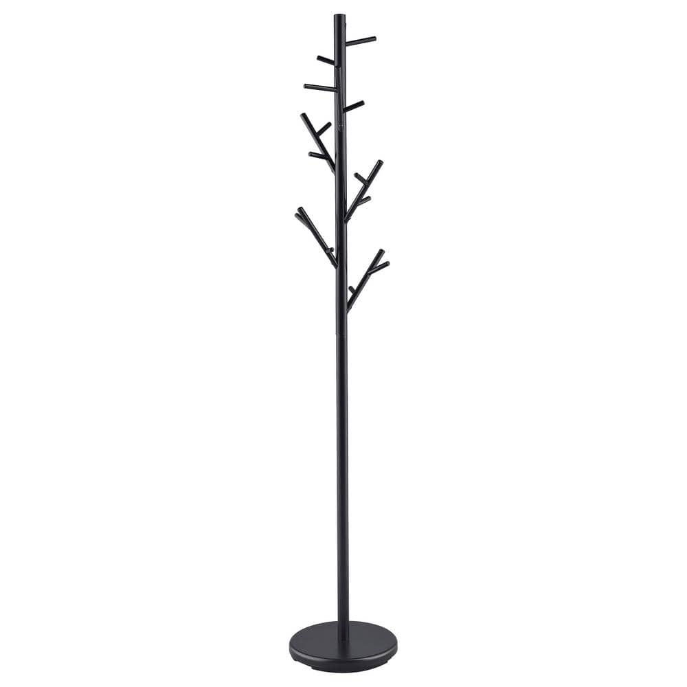 Black Metal Tree-Branch Inspired 18-Hook Coat Rack