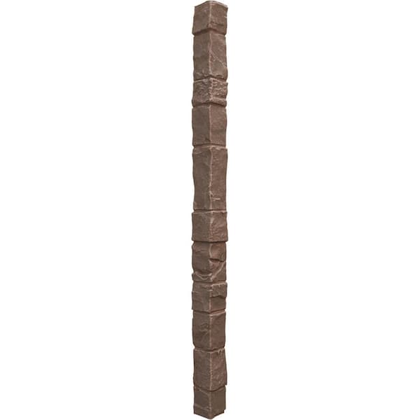 Ekena Millwork 3 in. x 3 in. Autumn Bronze Composite Universal Outside Corner for StoneWall Faux Stone Siding Panels