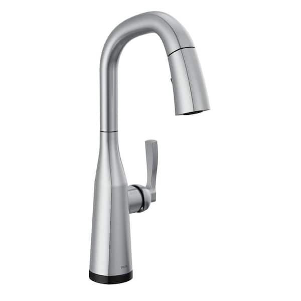 Delta Stryke Single Handlebar Faucet with Touch2O Technology in Lumicoat Arctic Stainless Steel
