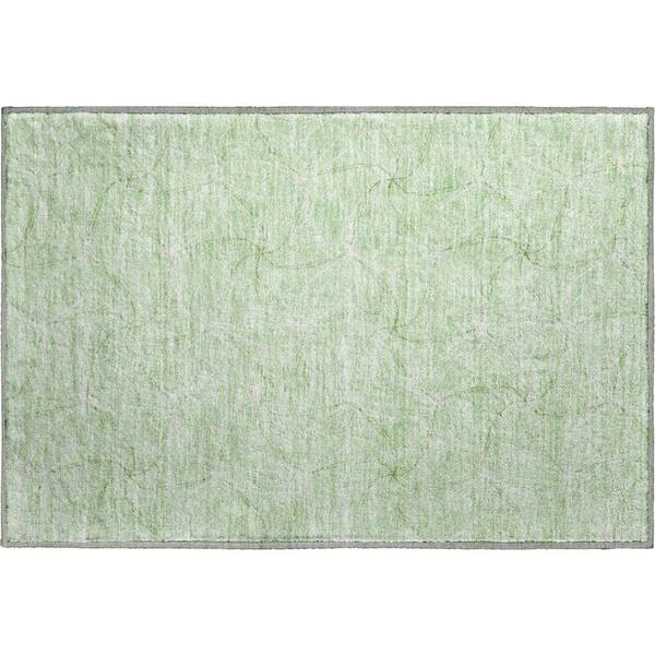 Mayfield Premium Machine Washable Abstract AMF968 Mint 1 ft. 8 in. x 2 ft. 6 in. Area Rug